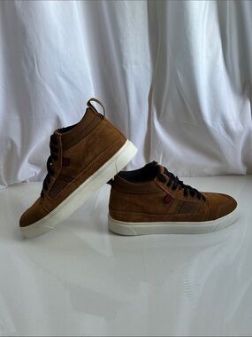 5.11 Norris Tactical Brown Suede High-Top Sneakers with White Sole